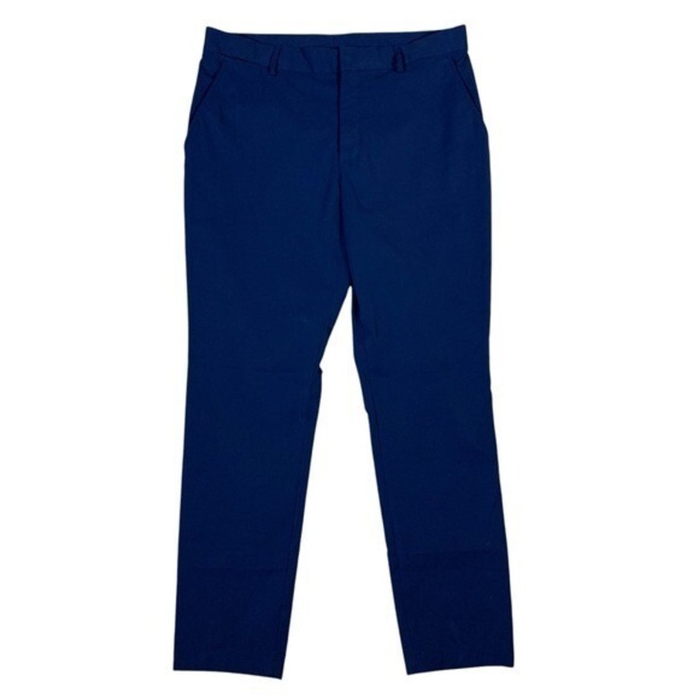 Medelita‎ Men's Blue Dress Pants Flat Front 34 Hemmed Professional Work Trousers